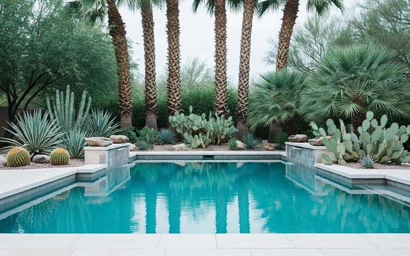 Scottsdale pool in mild shoulder-season light with clear water for more usable weeks.