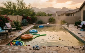 Arizona pool needing extra cleaning after dust and heavy swimming
