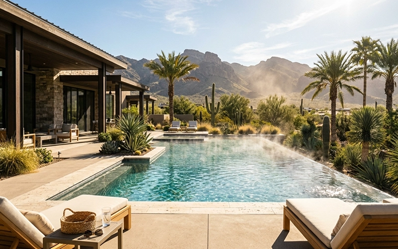 Arizona pool conditions showing why weekly cleaning helps maintain clear water