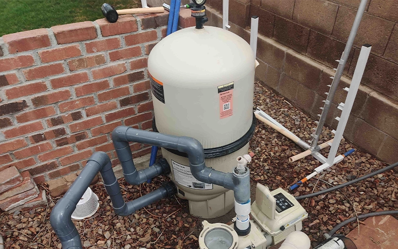 Professional filter cleaning service for a Pentair cartridge pool filter in Scottsdale, AZ, helping improve water clarity, circulation, and filtration performance.