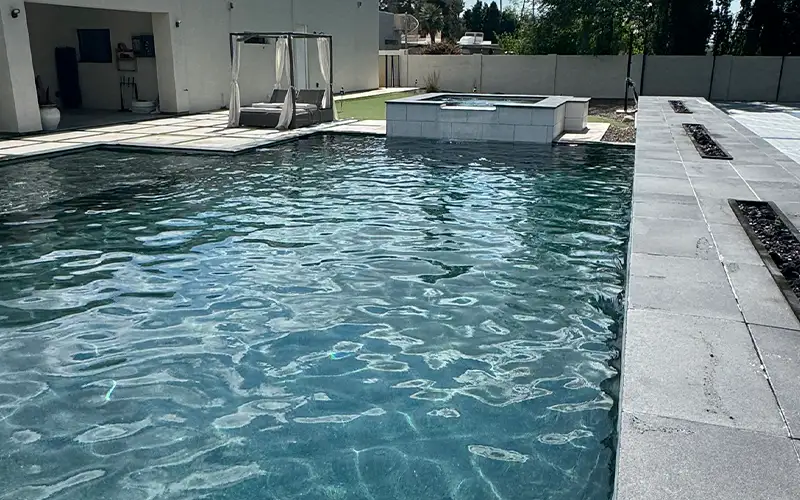 Clean residential swimming pool with balanced water for a more comfortable swimming experience