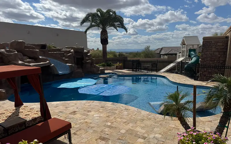 Residential swimming pool in Arizona requiring professional pool leak repair service